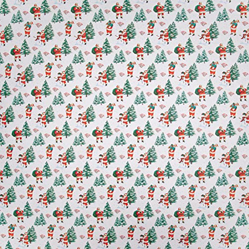 Christmas Santa and Tree Wrapping Paper Bundle - 3 Rolls
