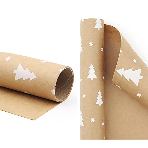 Christmas Tree Kraft Paper Gift Wrap Roll