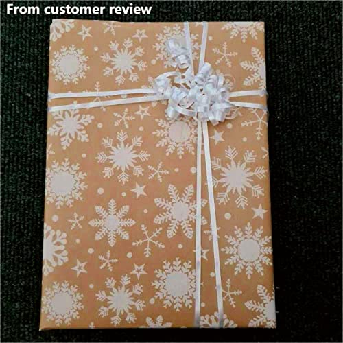 White Snowflake Wrapping Paper Roll | 15m x 44cm