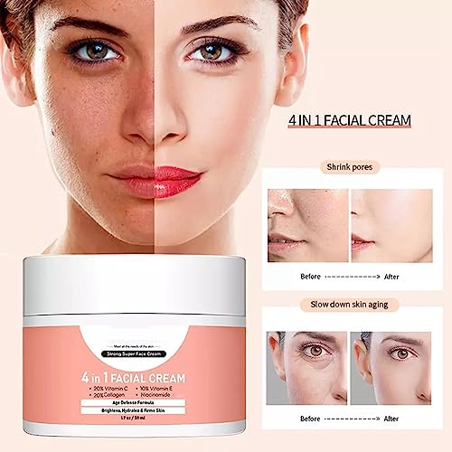 Serum for Face,Skincare Serum with 4IN1 Anti Aging Serum,Skin Care Sets & kits Women Men,Skin Care Brightening Wrinkle Facial Serum Kit with Cleanser-Essence Serum-Cream (4IN1 Serum Set)