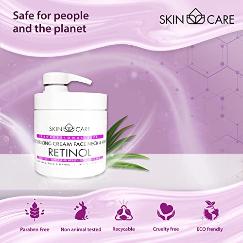 Pack of 2 - Skincare Retinol Face/Neck/Hand Moisturizing & Nourishing Cream 16.9 fl.oz/ 500ml (2 x 500ml)