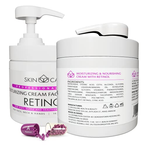 Pack of 2 - Skincare Retinol Face/Neck/Hand Moisturizing & Nourishing Cream 16.9 fl.oz/ 500ml (2 x 500ml)