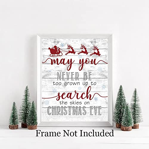 HPNIUB Christmas Decoration,Christmas Art Prints Set of 4 (8”X10”,Frameless),Christmas Wall Art,Reindeer Santa Claus Canvas Poster,Christmas Quotes Wall Art for Living Room Kids Bedroom Home Decor