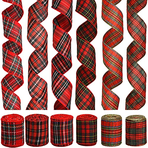 Christmas Tartan Ribbons - Festive Tree Decorations & Bows