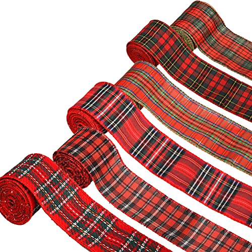 Christmas Tartan Ribbons - Festive Tree Decorations & Bows