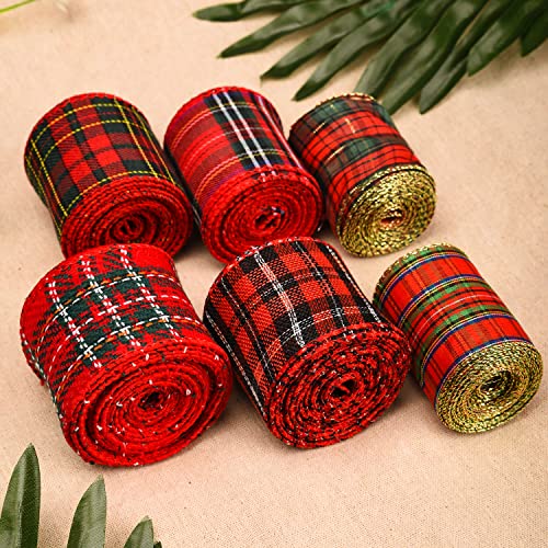 Christmas Tartan Ribbons - Festive Tree Decorations & Bows