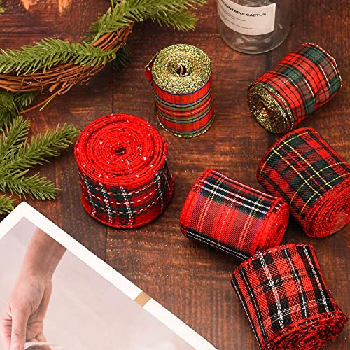 Christmas Tartan Ribbons - Festive Tree Decorations & Bows