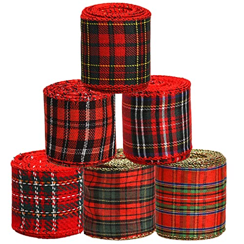 Christmas Tartan Ribbons - Festive Tree Decorations & Bows