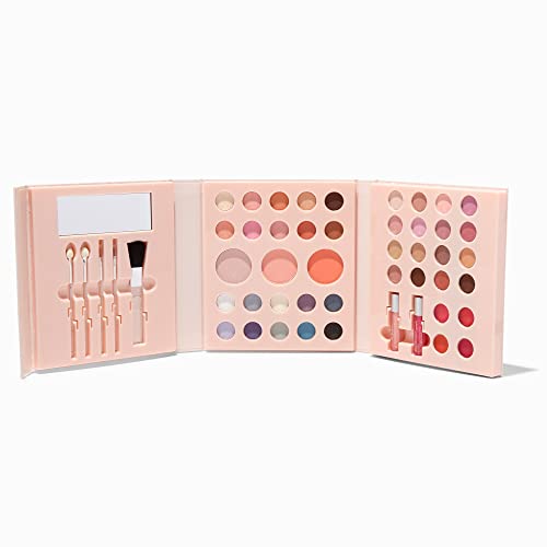 Claire's Nude Status 48 Piece Makeup Set for GIrls - All in One Make Up Kit for Girls Kids Teens, Foldable Handbag Size