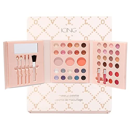Claire's Nude Status 48 Piece Makeup Set for GIrls - All in One Make Up Kit for Girls Kids Teens, Foldable Handbag Size
