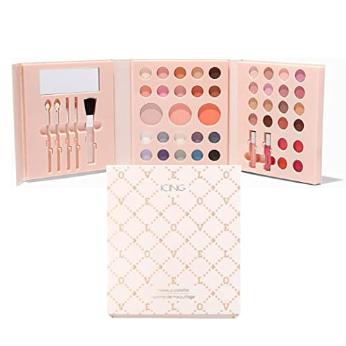 Claire's Nude Status 48 Piece Makeup Set for GIrls - All in One Make Up Kit for Girls Kids Teens, Foldable Handbag Size