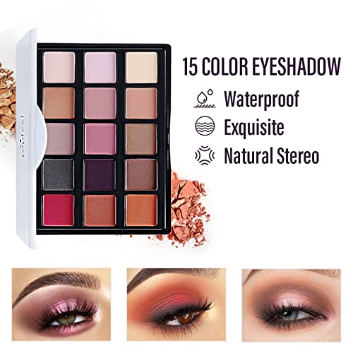 All-In-One Makeup Kit, 8 Pcs Complete Makeup Gift Set Full Kit Combination with Eyeshadow Lipgloss Concealer etc, Essential Starter Bundle for Women, Portable Multi-purpose Beauty Cosmetic Travel Set