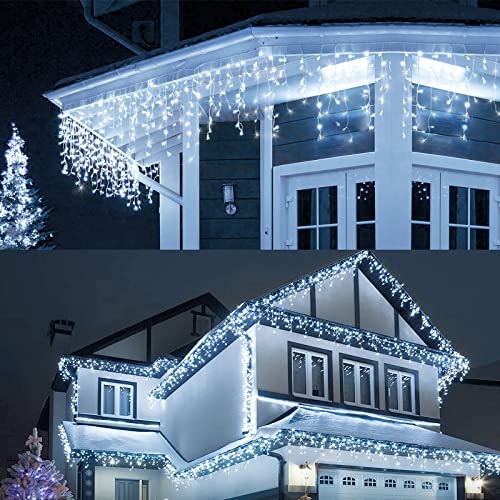 Icicle Lights Outdoor, LIGHTNUM 14m/45.93ft 360 LEDs Fairy Lights Plug in, Cool White