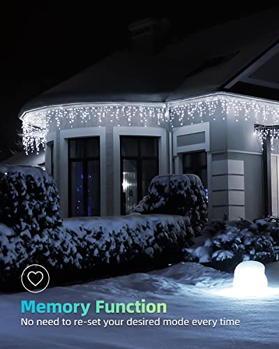 Icicle Lights Outdoor, LIGHTNUM 14m/45.93ft 360 LEDs Fairy Lights Plug in, Cool White