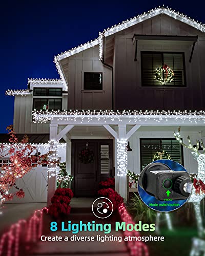 Icicle Lights Outdoor, LIGHTNUM 14m/45.93ft 360 LEDs Fairy Lights Plug in, Cool White