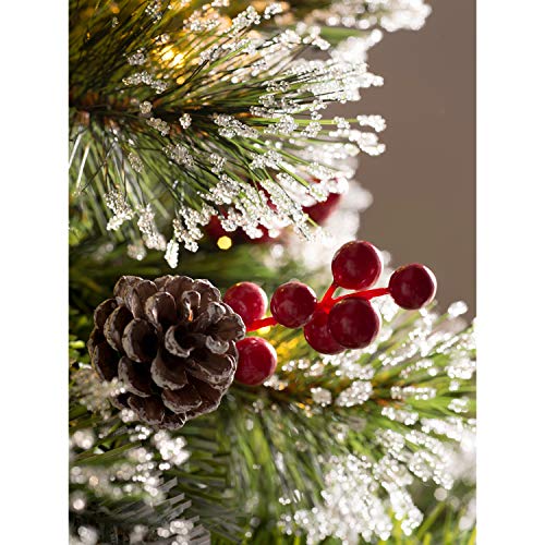 Victorian Snow Coated, Berries & Cones Christmas Tree