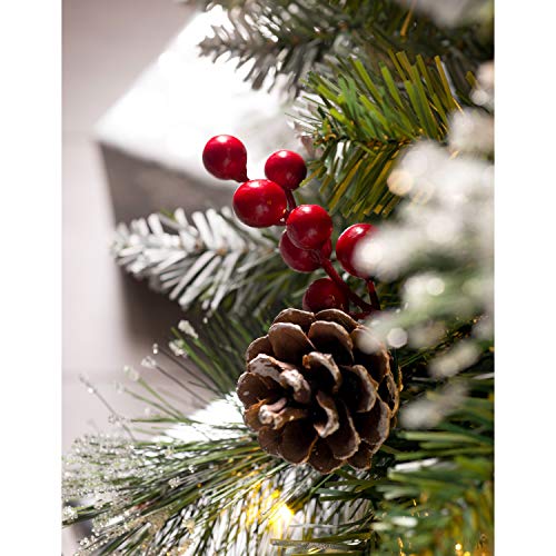 Victorian Snow Coated, Berries & Cones Christmas Tree