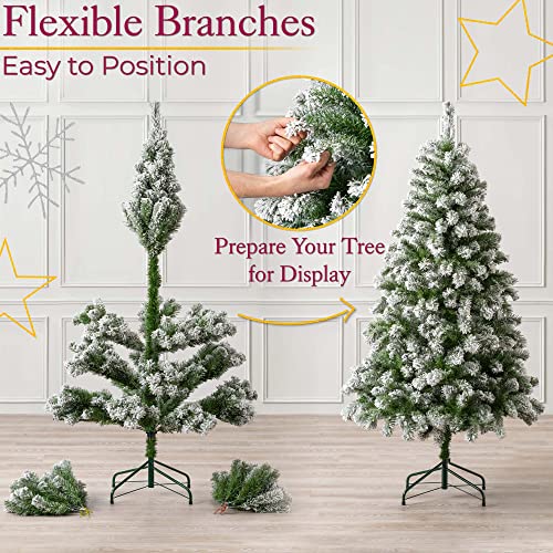 6ft Snowy Christmas Tree with Frosted Spruce