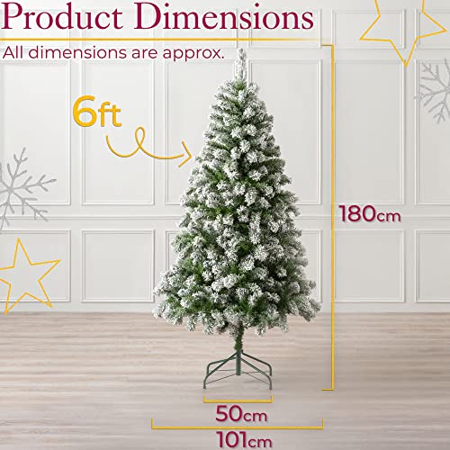 6ft Snowy Christmas Tree with Frosted Spruce
