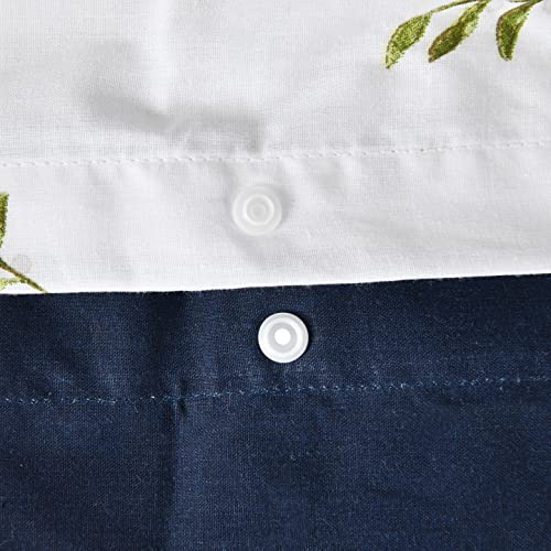 Sleepdown Merry Christmas Holly Tree Navy White Reversible Duvet Cover Quilt Bedding Set with Pillowcase Soft Easy Care Bed Linen - Single (135cm x 200cm)