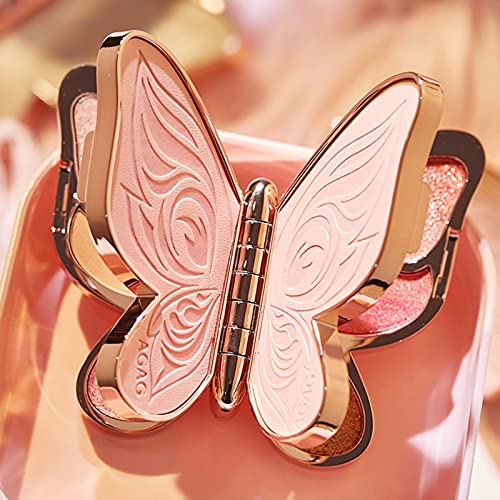 Erinde Butterfly Eyeshadow Palette, 6 Colors Eyeshadow Palette, Palette Eyeshadow Powder Long Lasting Waterproof, Portable Butterfly Makeup Palette Set, Women's Day Present for Mother, Wife, Sister
