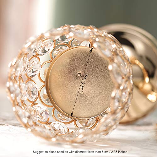 Gold Crystal Candlestick Holders - Christmas Table Decor