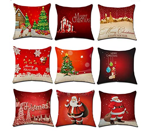 Christmas Snowman Red Pillowcase Holiday Gift Series