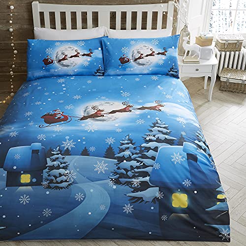 Santa Glow-In-The-Dark Christmas Duvet Set - Double Bed