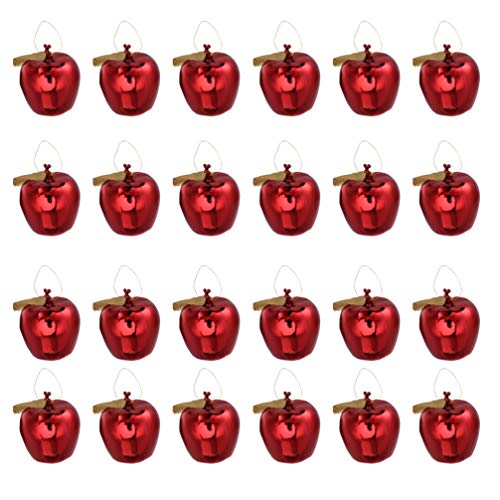 WINOMO 24pcs Christmas Apple Ornaments Christmas Tree Decorations Holiday Hanging Ornament for Christmas Wedding Birthday Party Decoration