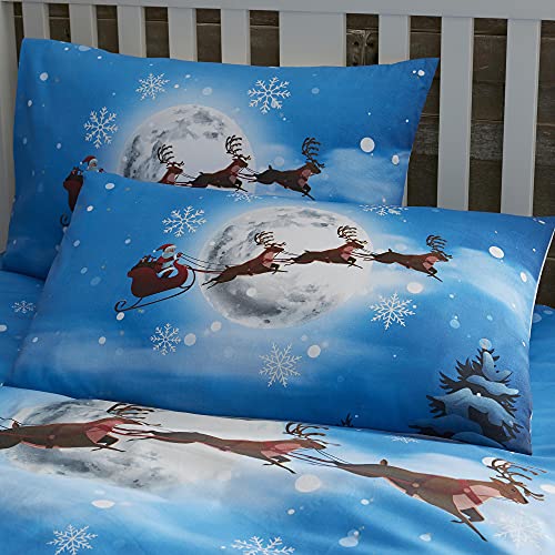 Santa Glow-In-The-Dark Christmas Duvet Set - Double Bed