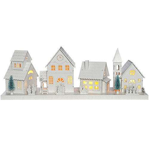 Christmas LED Village Scene - Large, White