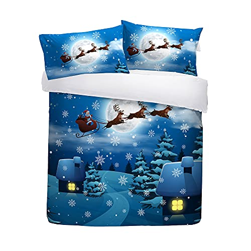 Santa Glow-In-The-Dark Christmas Duvet Set - Double Bed