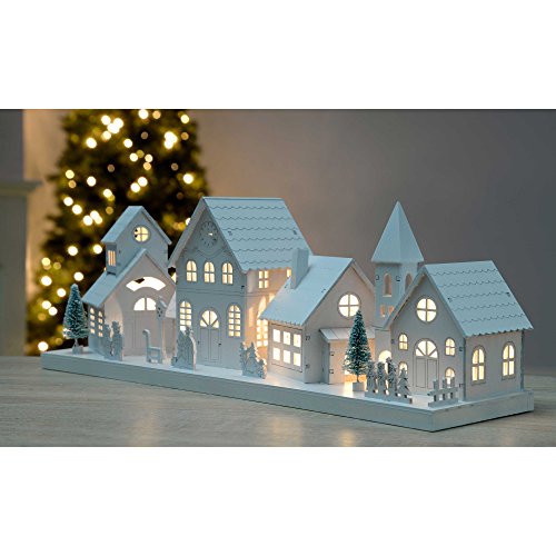 Christmas LED Village Scene - Large, White