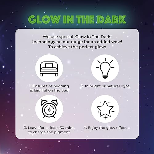 Santa Glow-In-The-Dark Christmas Duvet Set - Double Bed