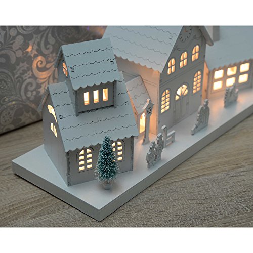 Christmas LED Village Scene - Large, White