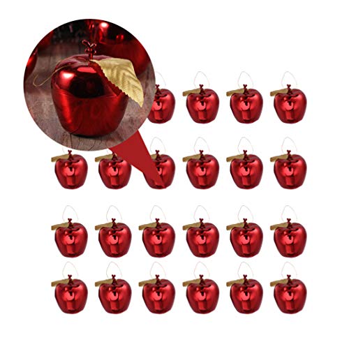 WINOMO 24pcs Christmas Apple Ornaments Christmas Tree Decorations Holiday Hanging Ornament for Christmas Wedding Birthday Party Decoration