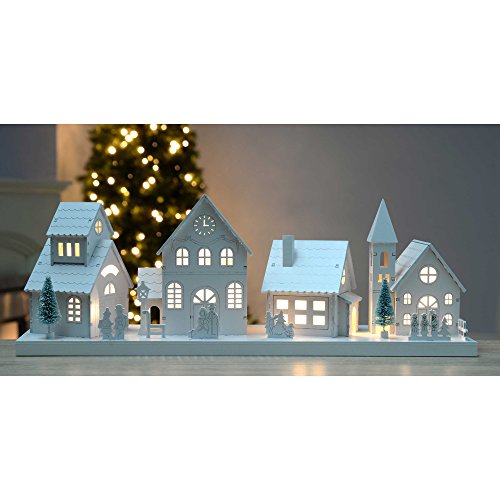 Christmas LED Village Scene - Large, White