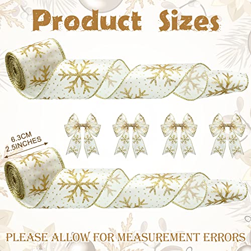Snowflake Wired Ribbon - 2 Rolls, 12 Yards
