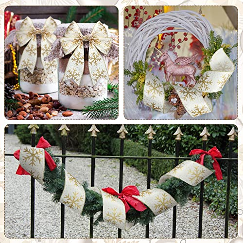 Snowflake Wired Ribbon - 2 Rolls, 12 Yards