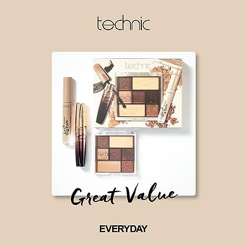 Technic 3Pc Chocolate Truffle Eye Make Up Gift Set - Lash & Brow Serum, 7 Shade Eyeshadow Palette & Epic Lash Mascara - Vegan and Cruelty Free