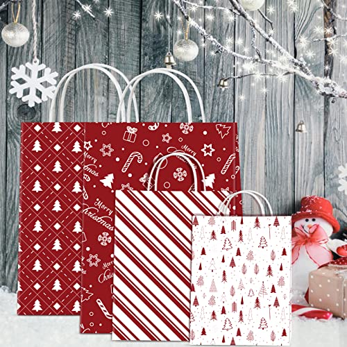 MIAHART 30 Sheets Merry Christmas Pattern Paper Set A4 Size 10 Designs Festival Decorative Craft Paper Double-Sided for Card Making Scrapbook, Red and White