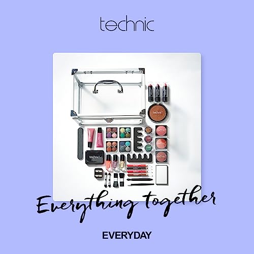 Technic 36 Pcs Clear Carry & Storage Train Case Including Beauty Makeup Cosmetics & Tools