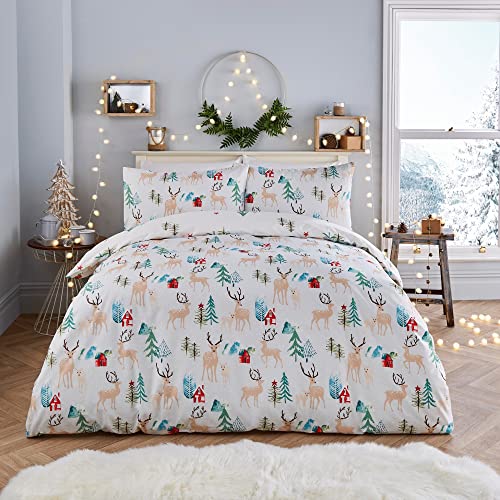 Christmas Winter Stag Duvet Cover - Double Size