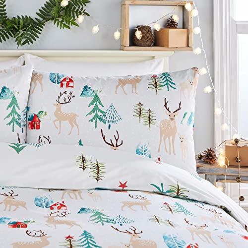 Christmas Winter Stag Duvet Cover - Double Size