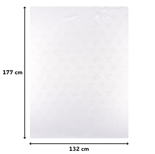 Embossed Metallic Deer Christmas Tablecloth - White & Silver