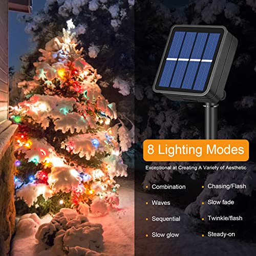 Jsdoin Solar Lights Outdoor Garden,50LED Solar Garden Lights,8 Modes 7.5M/25Ft Waterproof Solar Powered Globe Fairy Lights, Garden Lighting for Garden Patio Yard Home Christmas Parties Wedding