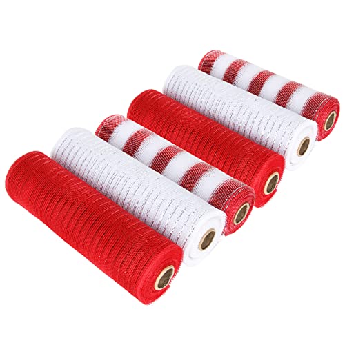6 Pack Christmas Deco Mesh Ribbon Rolls
