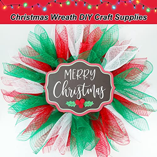 Christmas Deco Mesh Ribbon for Wreaths - 3 Rolls
