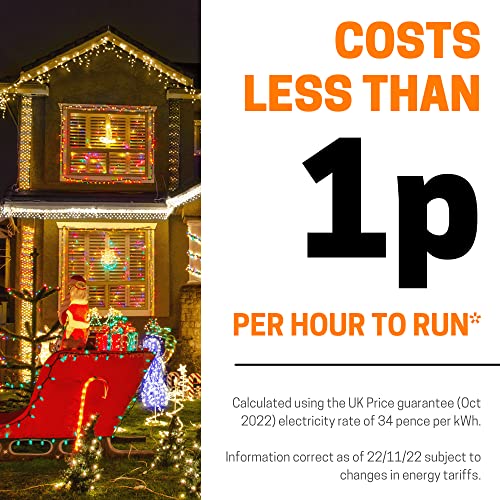 ANSIO® Christmas Lights 100 LED 10m/32ft Christmas Tree Lights for Indoor & Outdoor Warm White Decorations Fairy String Lights for Xmas Garden Bedroom & Party | Mains Powered Clear Cable