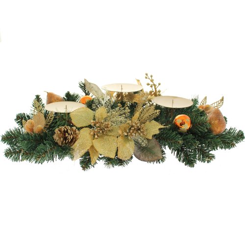 Sparkling 52cm Table Centerpiece with Candle Holders